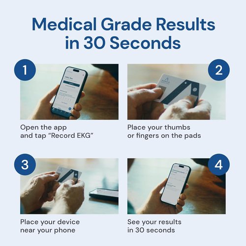 KardiaMobile EKG Monitor - FDA-Cleared, Bluetooth Enabled, Portable Card-Sized Heart Monitor | No Subscription Needed