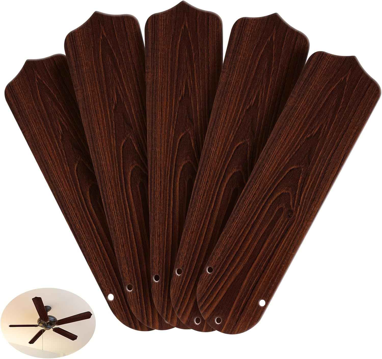 42-Inch Waterproof Replacement Fan Blades - 5 Pcs for Indoor/Outdoor Ceiling Fans