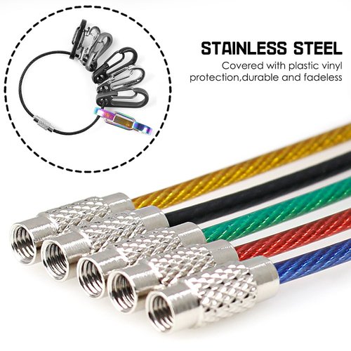 10 Pack Aluminum D-Ring Carabiners, YuCool D Shape Keychain Clips Hook Spring-Loaded for Camping Hiking Fishing, Locking Carabiner,Caribiniers 10 Key Rings - Multi-Color