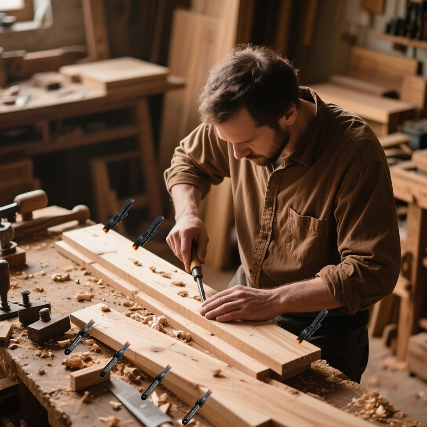 30 Pack 3.5 Inch Plastic Spring Clamps, Black Heavy Duty Clips, Spring Clamps for Backdrop Stand, Woodworking, Crafts, Photography, Banner, Balloon Arch Garland Clips, Small Clamp with Soft Tips