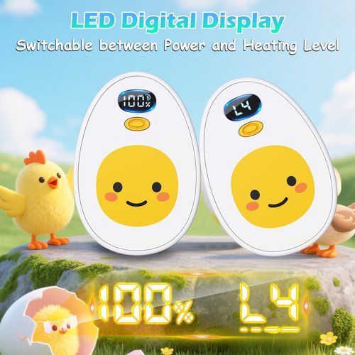 Hand Warmers Rechargeable 2 Pack, Egg Electric Hand Warmers with LED Display & 4 Heat Levels, Magnetic Hand Heater for Women, Kids, Men, Raynauds Essentials, Gifts for Christmas, Birthday, Valentine