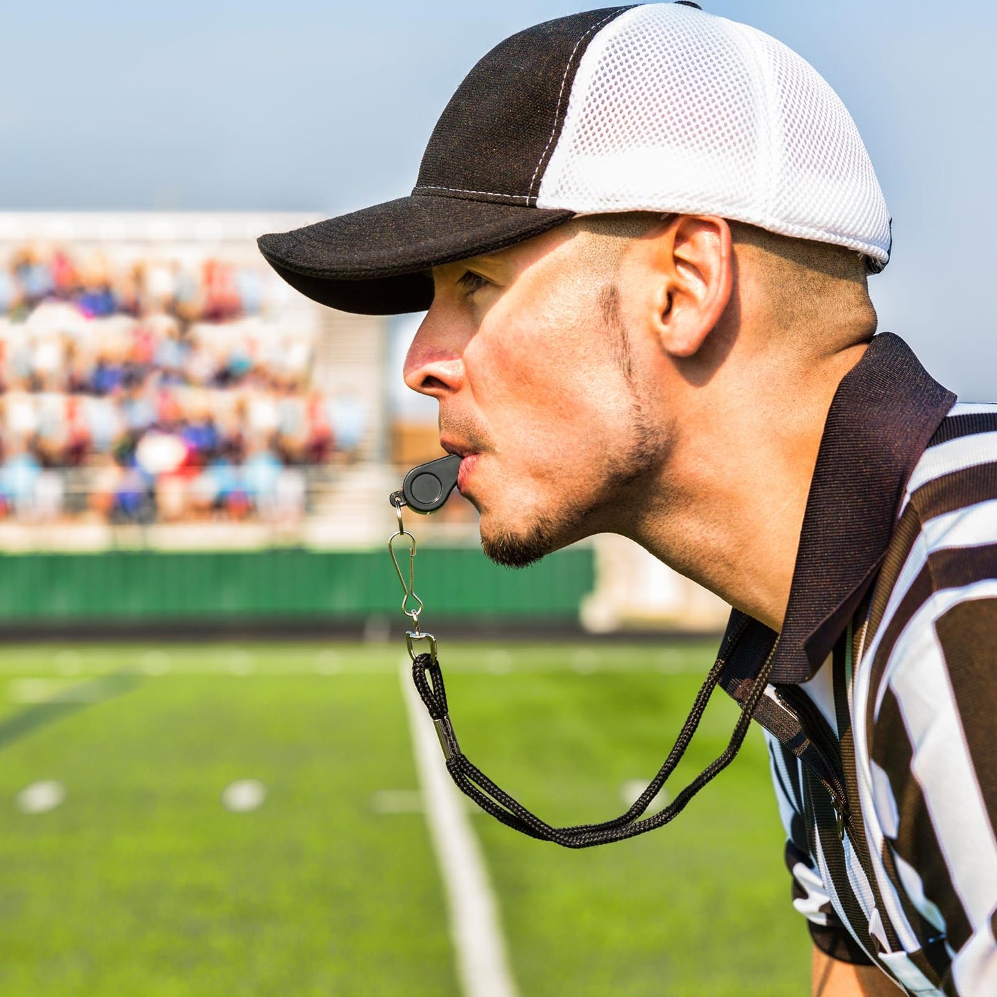 Fya Whistle, Sports Whistle with Lanyard, Very Loud Black Whistles Great for Coaches, Referees, Outdoor Sports