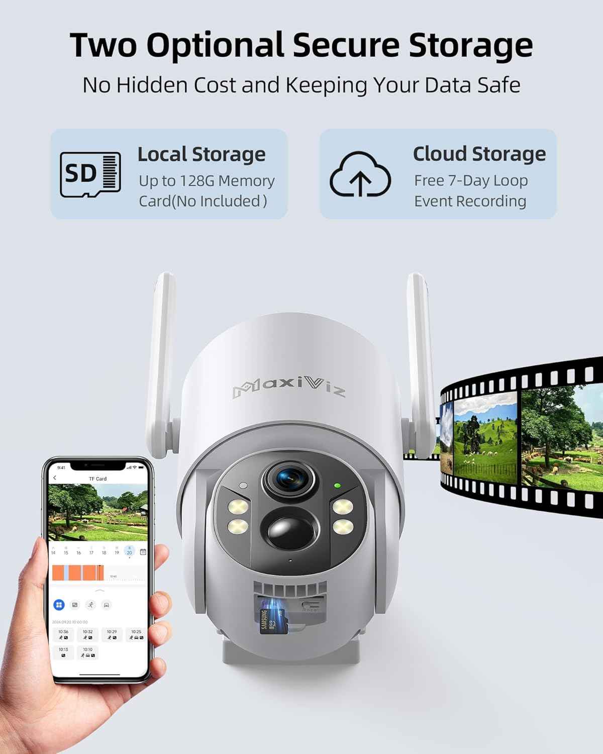 Wireless Solar Security Camera - 360° Outdoor Surveillance with AI Motion Detection, 2K Night Vision & Two-Way Talk