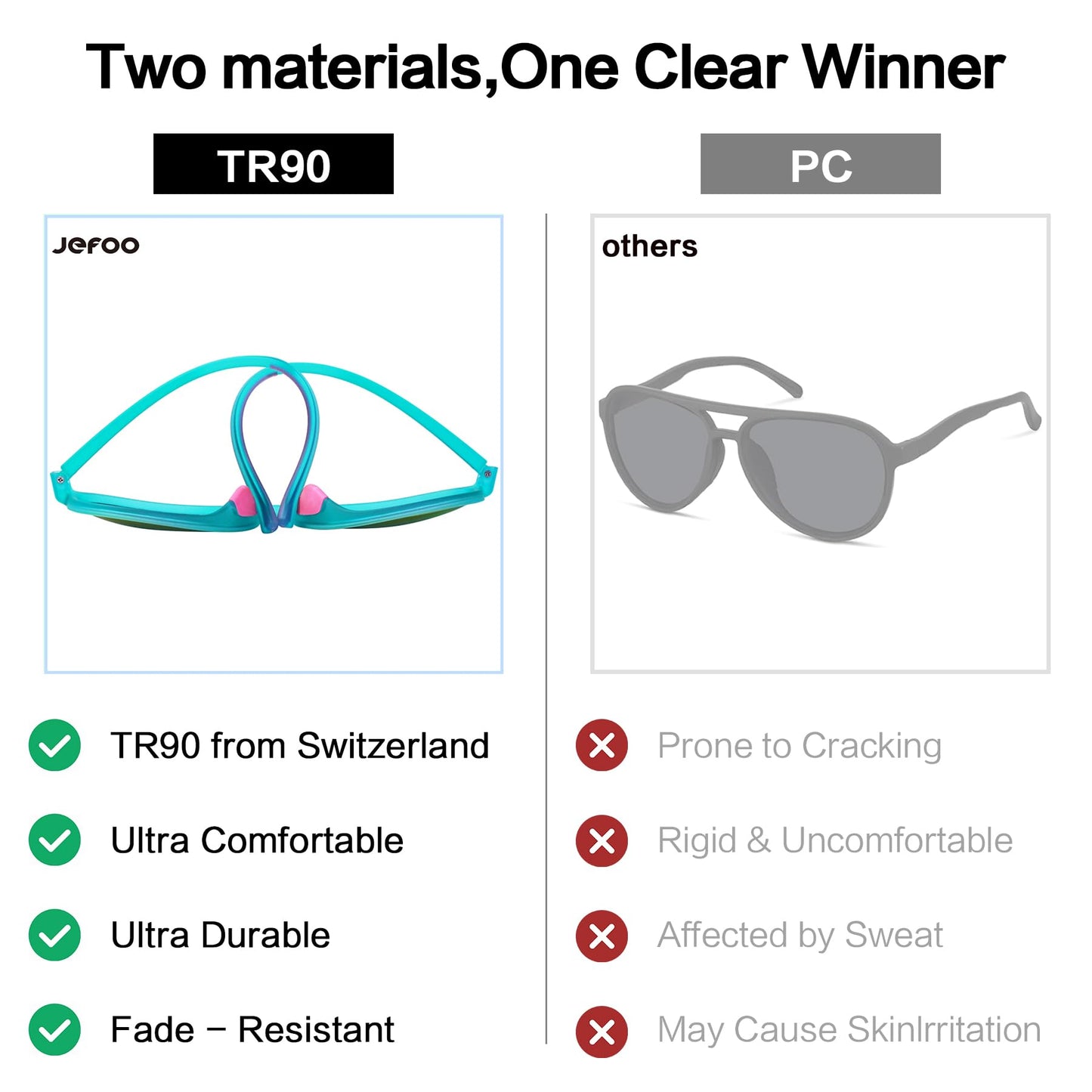 Jefoo Polarized Aviator Sunglasses for Women Men Retro Trendy Sports Sunglasses for Outdoor UV400 Protection