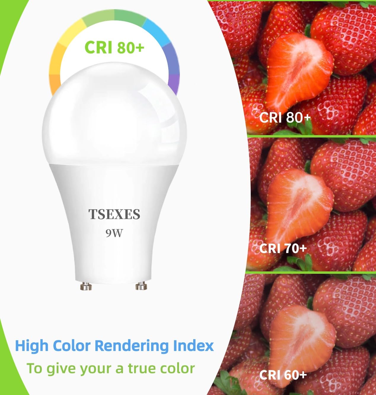 TSEXES GU24 LED Light Bulb,9W(Equivalent 100 Watt),1100 Lumens,Non-Dimmable, A19 Shape 2 Prong Light Bulbs, 2700K Warm White,4 Pack