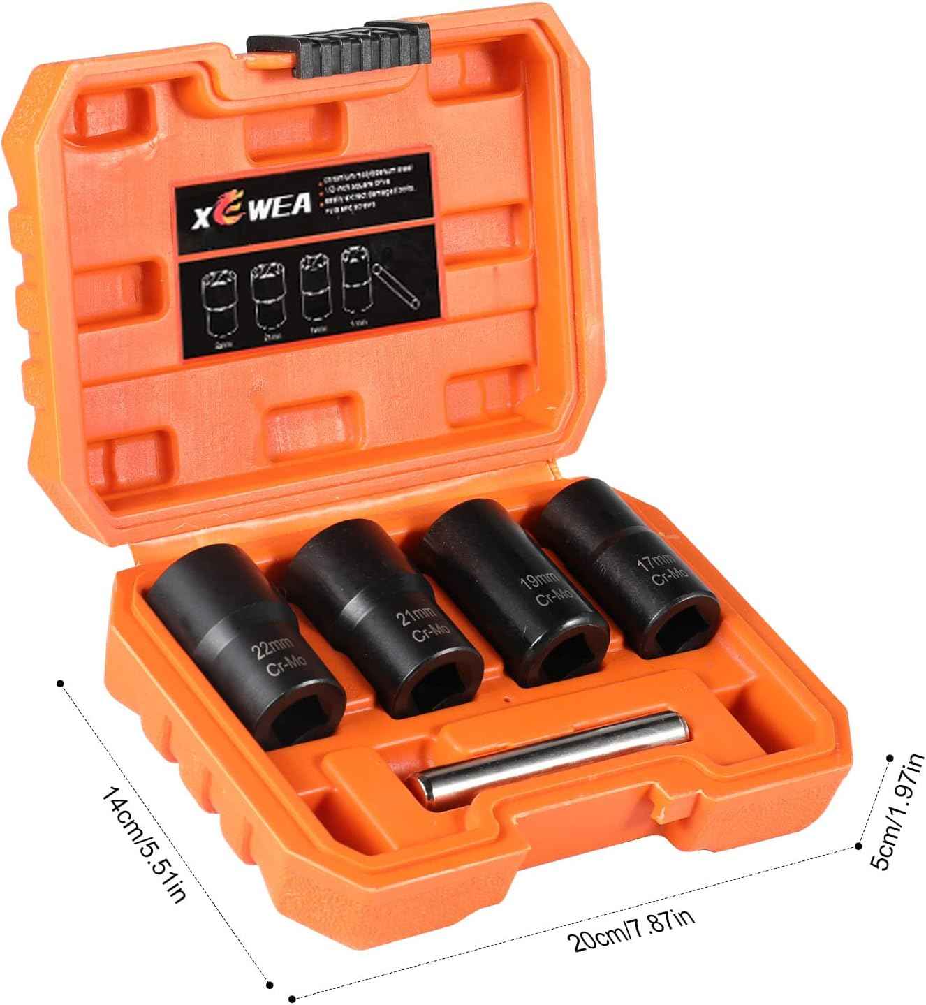 15PCS Lug Nut Removal Tool Set - Easy Out Twist Socket Extractor for Damaged & Rusted Bolts