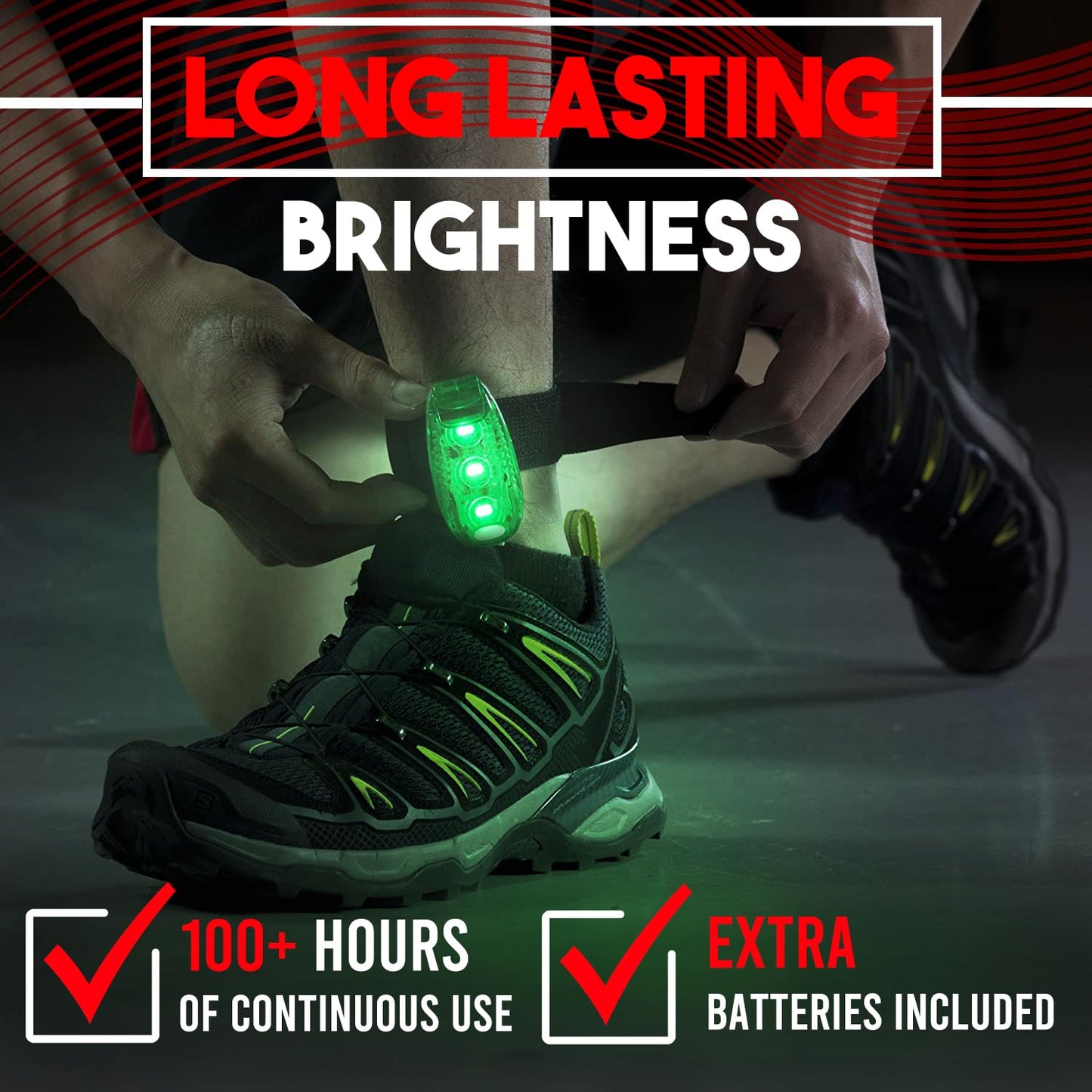 4 Pack LED Safety Light, Clip on Reflective Gear Lights for Walking at Night, Running, Jogging, High Visibility Strobe Light Accessories for Runners, Kids, Hiking, Kayak, Cycling, Camping, Boat Green