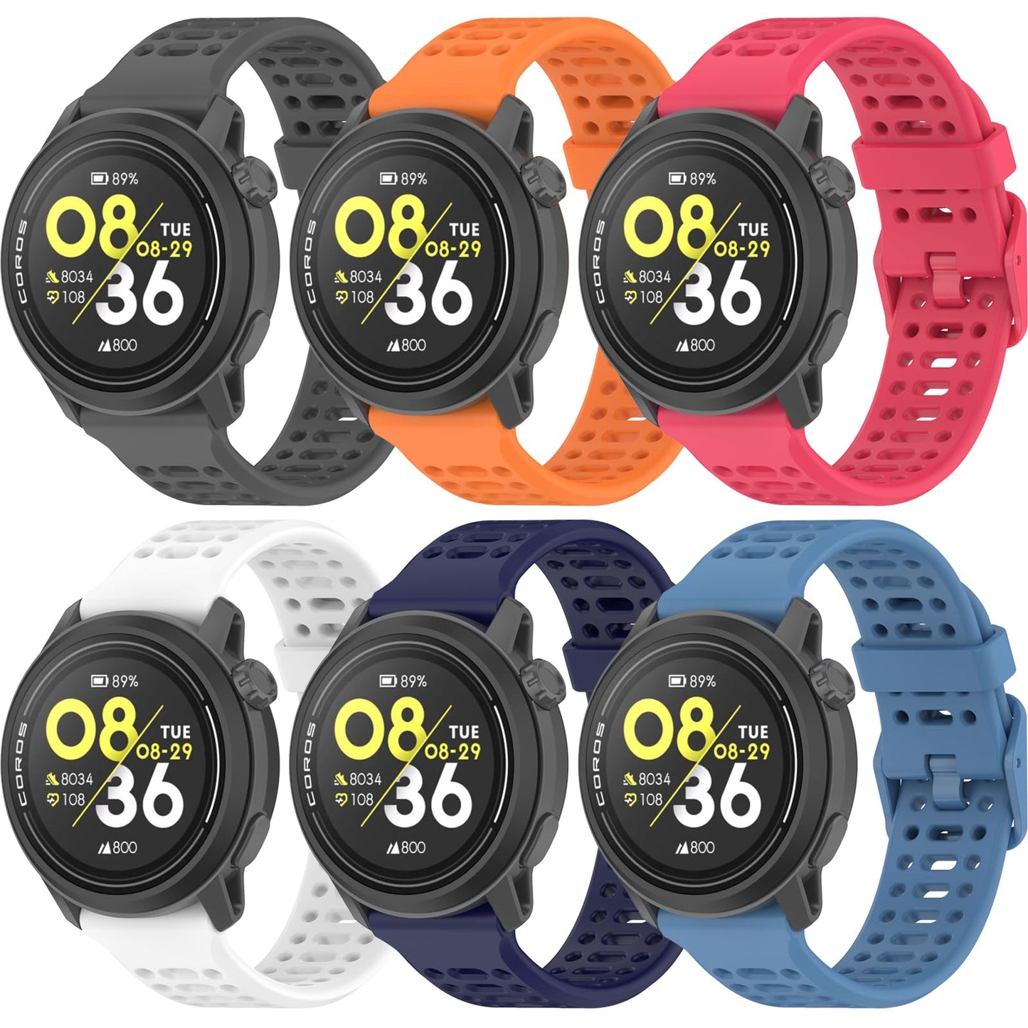 Harikiri 20mm Sport Silicone Bands Compatible with COROS PACE 2/COROS APEX 2/COROS APEX 42mm for Men and Women