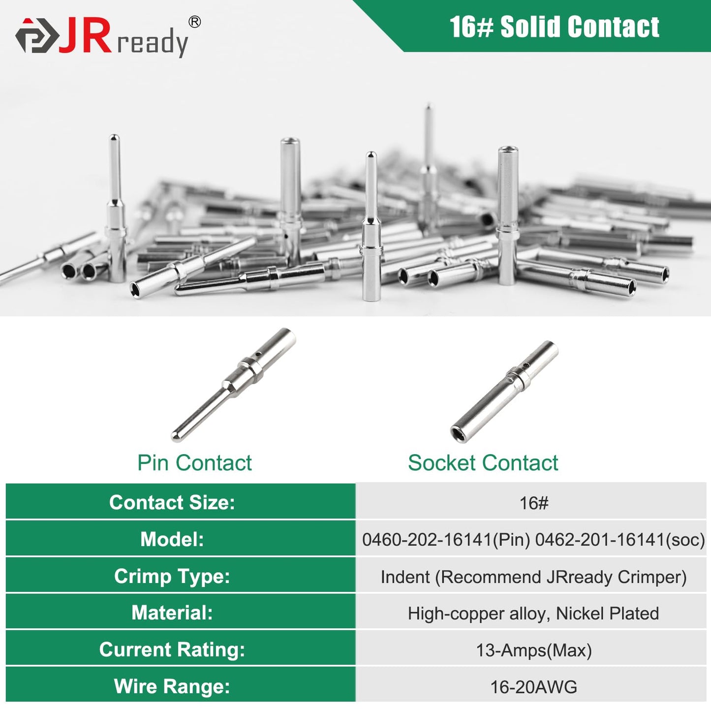JRready DW5010 Deutsch Connector Kit, 2 3 4 6 8 12 Pin IP68 Waterproof DT Connectors Kit with ACT-M202 Deutsch Crimp Tool for 12-22AWG, Size 16 Solid Contacts 16-20AWG and Pin Removal Tools