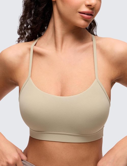 CRZ YOGA Y Back Sports Bra for Women - Padded Racerback Low Impact Workout Top | Butterluxe Fabric
