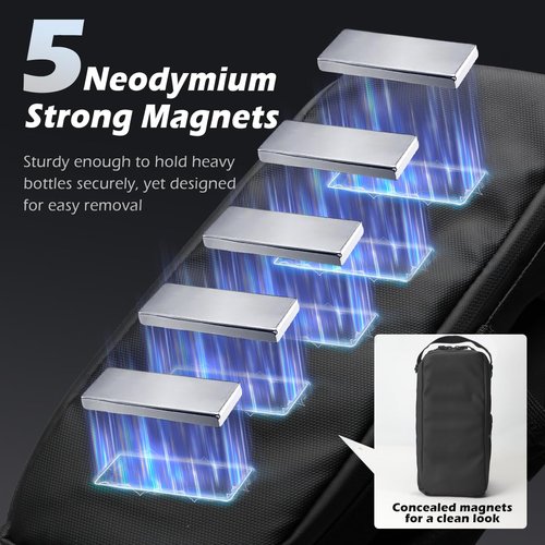 TAEYONK Magnetic Gym Bag for Men Women, Magnetic Gym Water Bottle Bag/Holder with Clear Phone Pouch, Built-in 5 Magnets, Fitness Gym Gifts, Gym Accessories