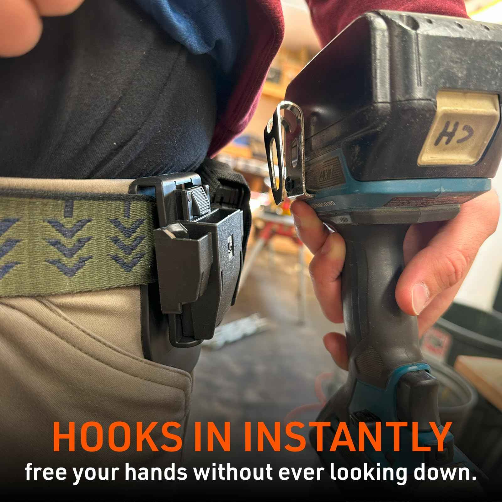 Tape Measure Holder Clip & Tool Holder – Tool Belt Clip Multi-Purpose for Cordless Drill, Impact, Nailer, Tape Measure, or Any Tools with Hanger Clips