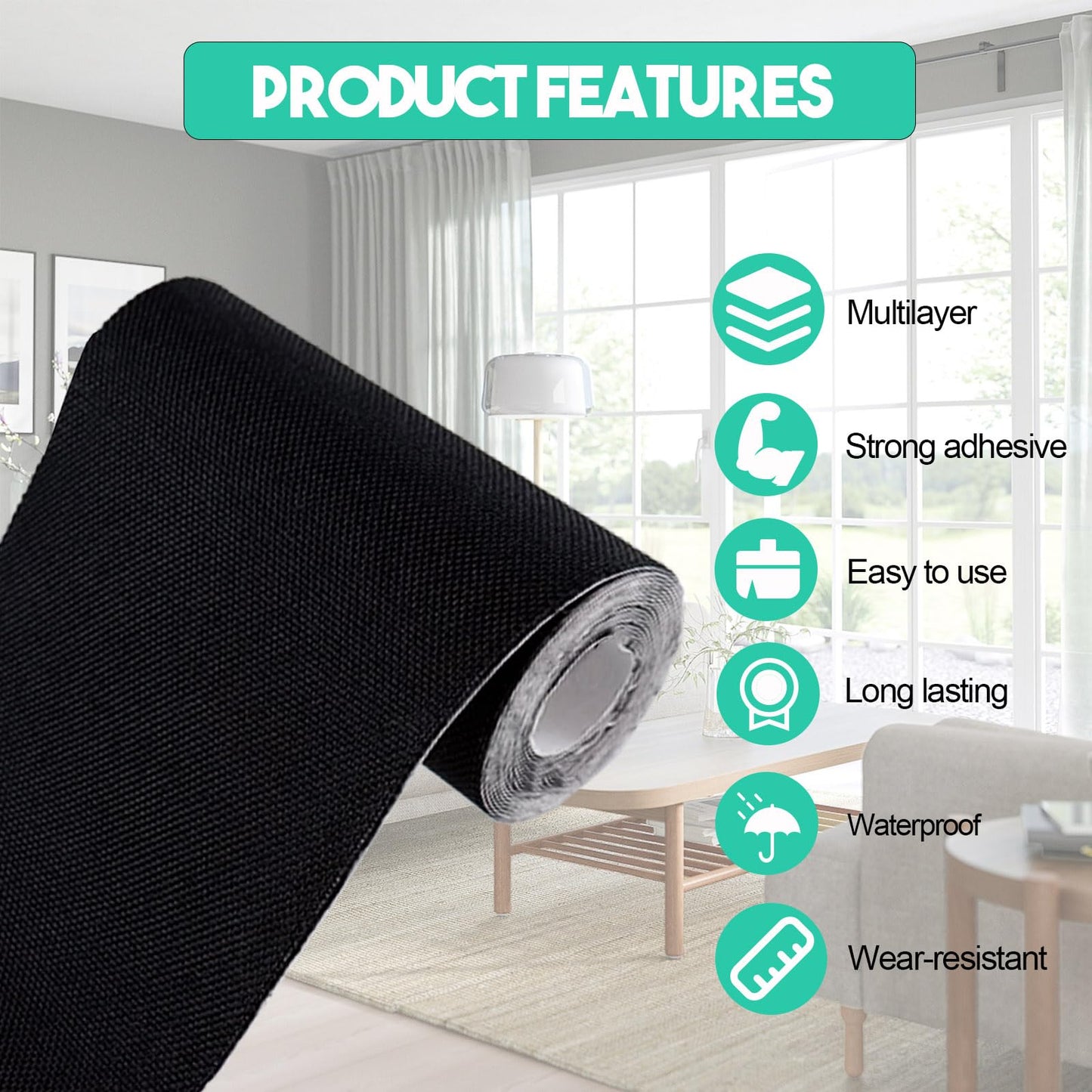 Autrends Canvas Repair Tape,Fabric Repair Patch,4×70 Inches,Outdoor Gear Patch, Waterproof,Self-Adhesive for Repairing Boat Covers,Tents,Sofas,Patio Umbrellas,Lounge Chairs,Awnings Grey
