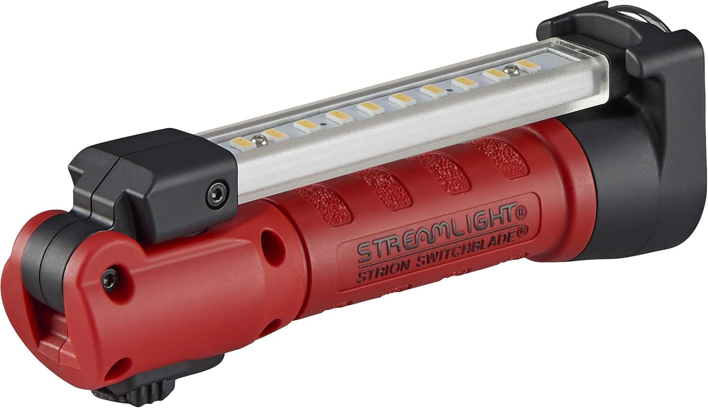 Streamlight 74850 Strion Switchblade - 500-Lumen Rechargeable LED Work Light | Compact Design with Color-Rite Technology, Red