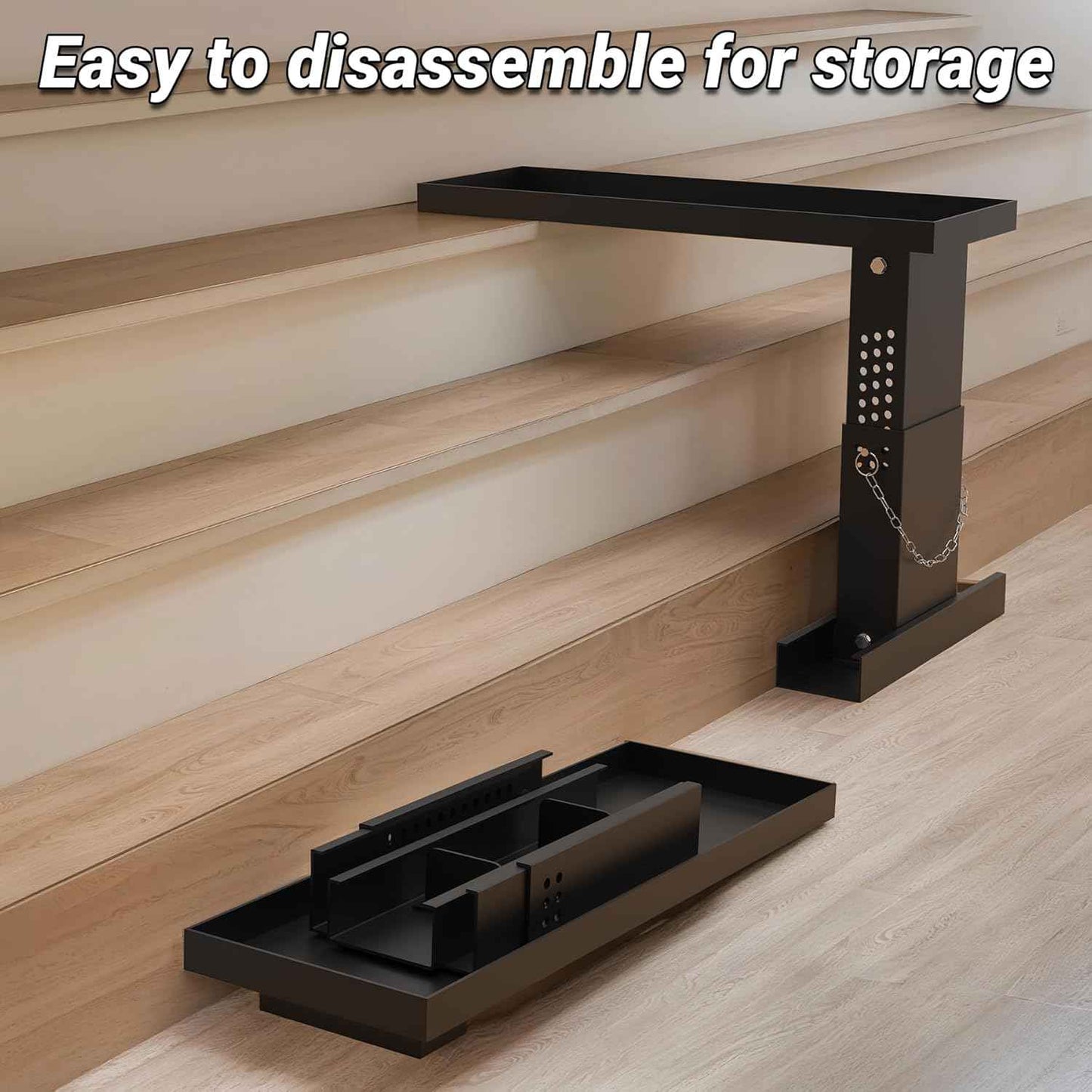 Heavy-Duty Ladder Extender for Stairs - Adjustable Non-Slip Levelers, 10.2"-16.5" Height