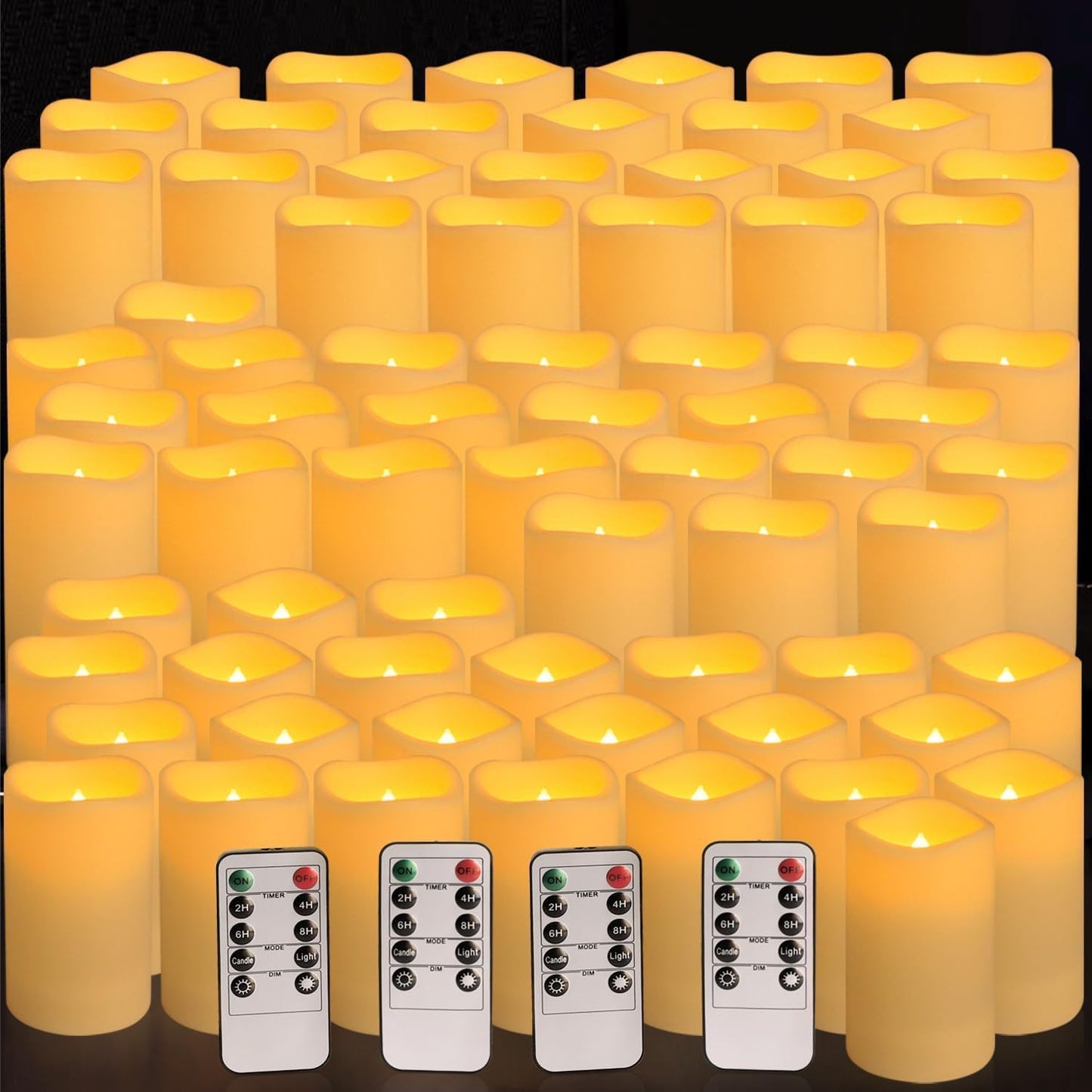 24-Pack Waterproof Flameless LED Candles with Remote & Timer – 4", 5", 6" Sizes for Halloween & Weddings