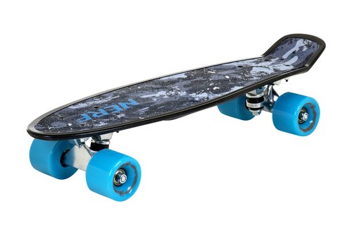 Flybar 22 Inch Complete Plastic Grip Tape Cruiser Skateboard Custom Non-Slip Deck Multiple Colors (Black)