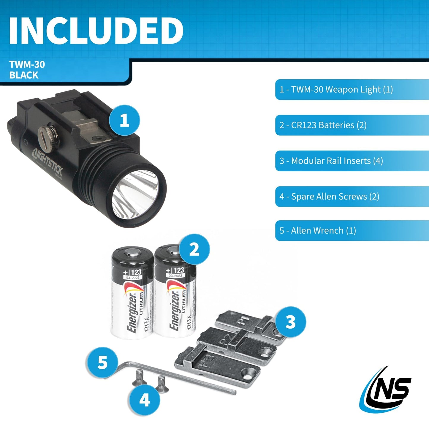 Nightstick TWM-30 Tactical Mounted Light, Black