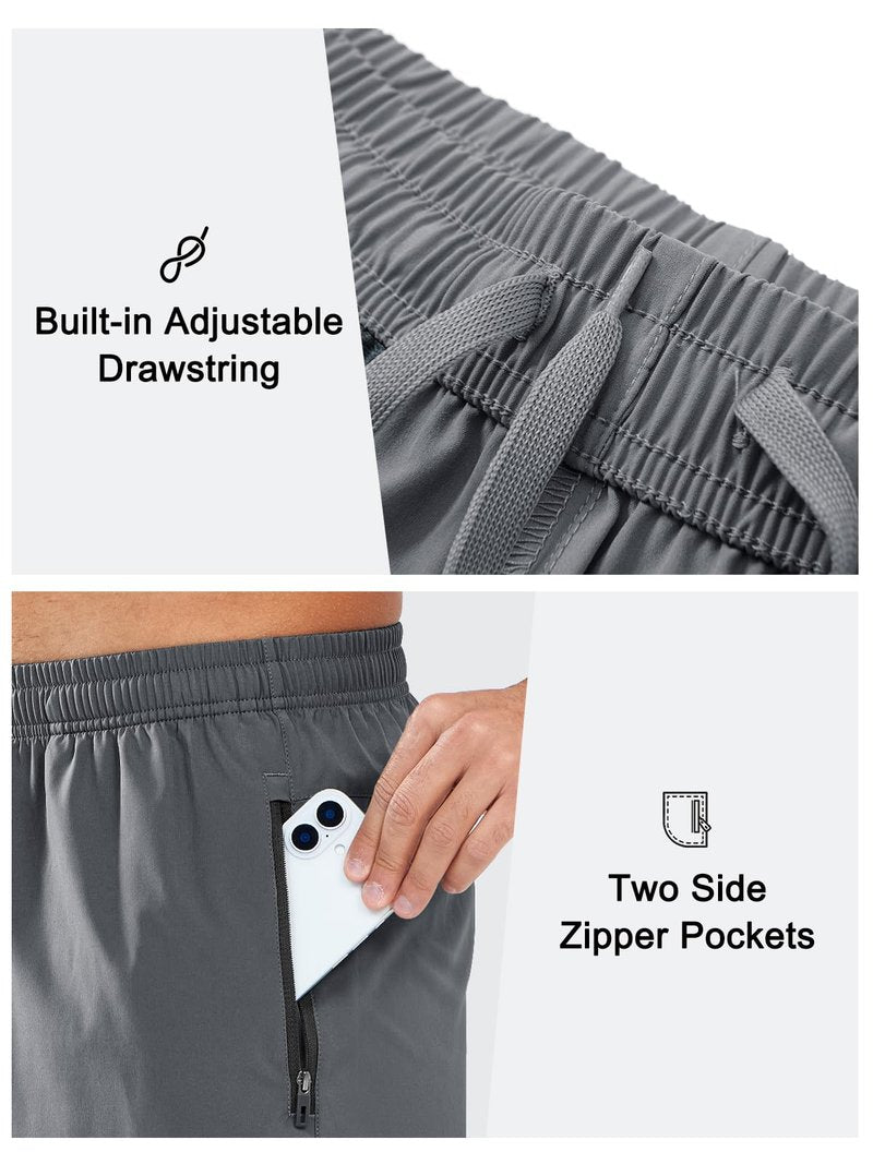 NORTHYARD Men's Athletic Running Shorts Quick Dry Workout Shorts Lightweight Sports Gym Basketball 7"/ 9"/ 5" Tennis Hiking Exercise SMOKEGREY-9 inches L