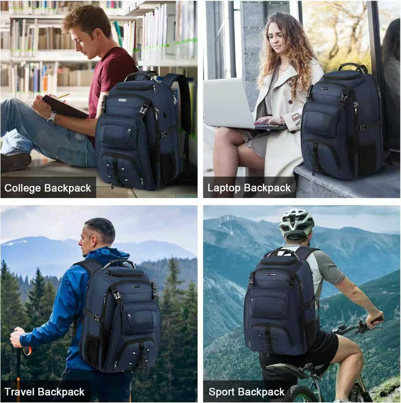 JCDOBEST TSA Friendly Travel Laptop Backpack 18.4 inch XXXL Gaming Backpack Water-Repellent College Daypack Business Backpack with RFID Pockets for Men