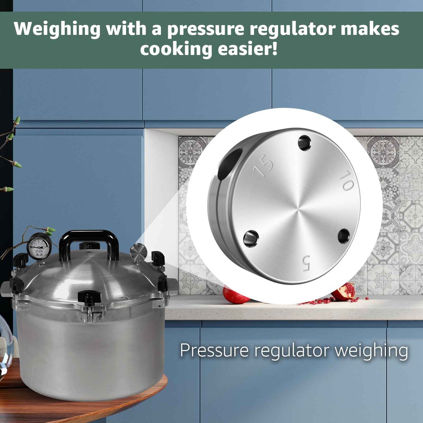 Pressure Regulator Weight Replacement for 1930-10.5 qt,15.5 qt,21.5qt,25 qt,30qt,41.5qt Pressure Cooker Canner - Fits All Our Pressure Cookers/Canners with a Vent Pipe