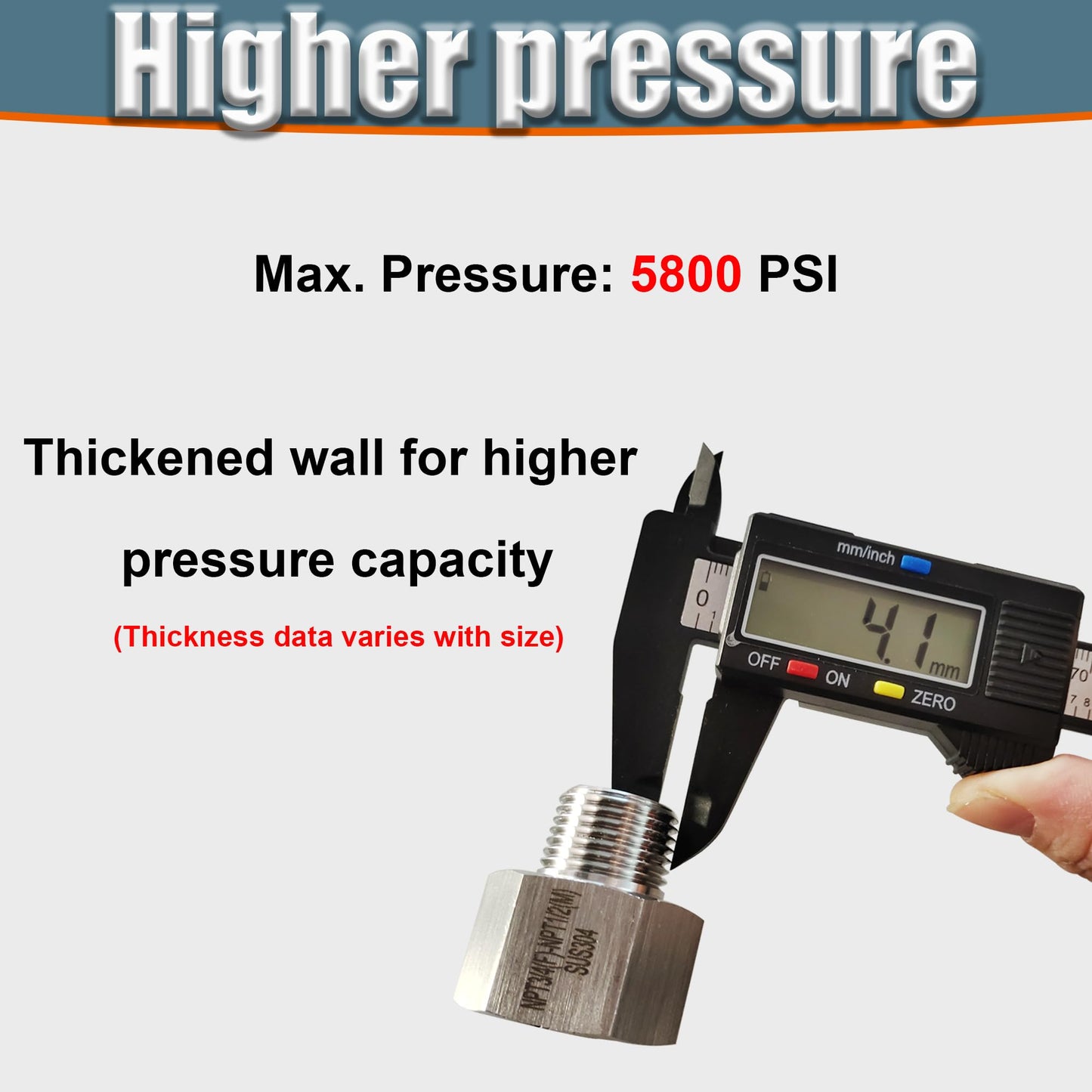 3/8" Female to 1/4" Male NPT Reducer Adapter, 304 Stainless Steel Reducing Pipe Fittings Adapter, 1/4" MNPT X 3/8" FNPT Reducer Pipe Extension Connector