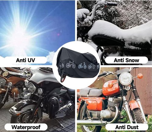 Bike Bicycle Cover - Waterproof & Dustproof 190T Material for 1 or 2 Bikes | Indoor/Outdoor Protection (Black)