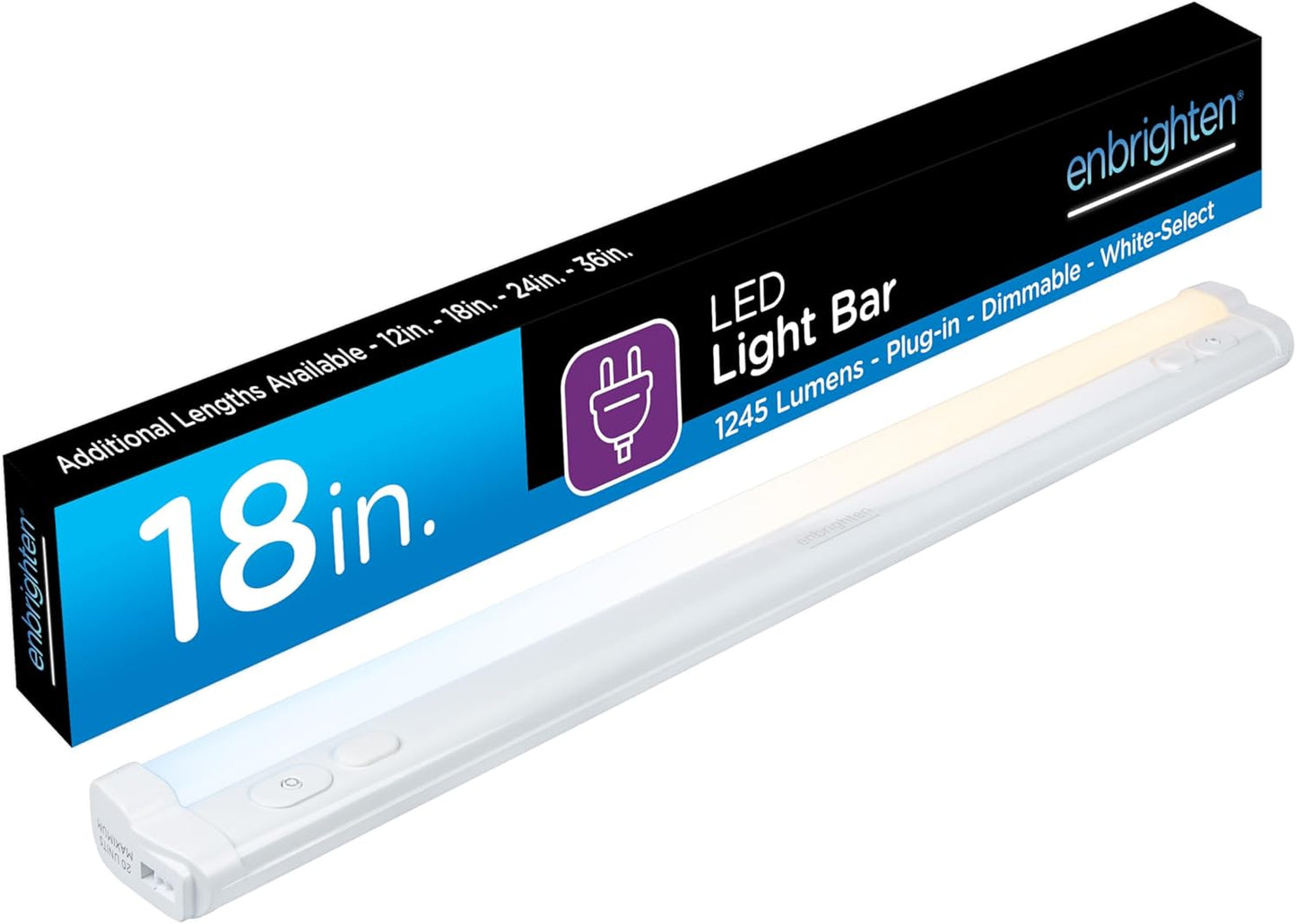 Enbrighten 24-Inch Dimmable Under Cabinet Lights - 1560 Lumens, 5 White Settings, Linkable Kitchen Lighting