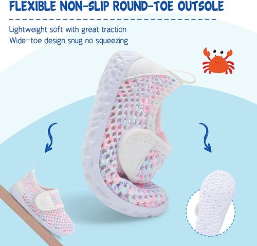 LeIsfIt Toddler Water Shoes - Breathable Quick-Dry Aqua Socks for Kids | Perfect for Beach & Pool Activities