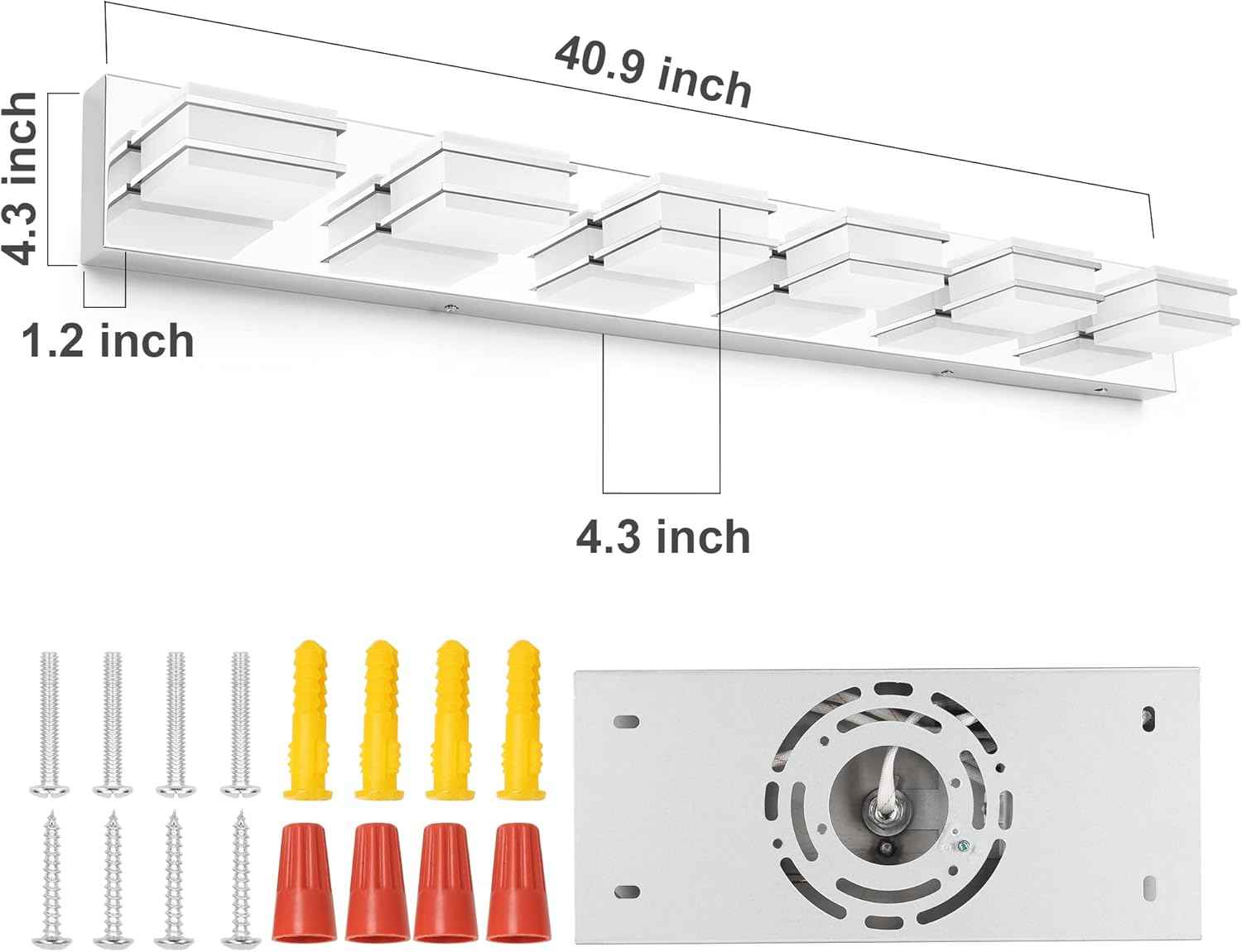 LED Chrome 3-Light Dimmable Bathroom Vanity Light Fixture - Modern Acrylic & Stainless Steel Over Mirror Lighting
