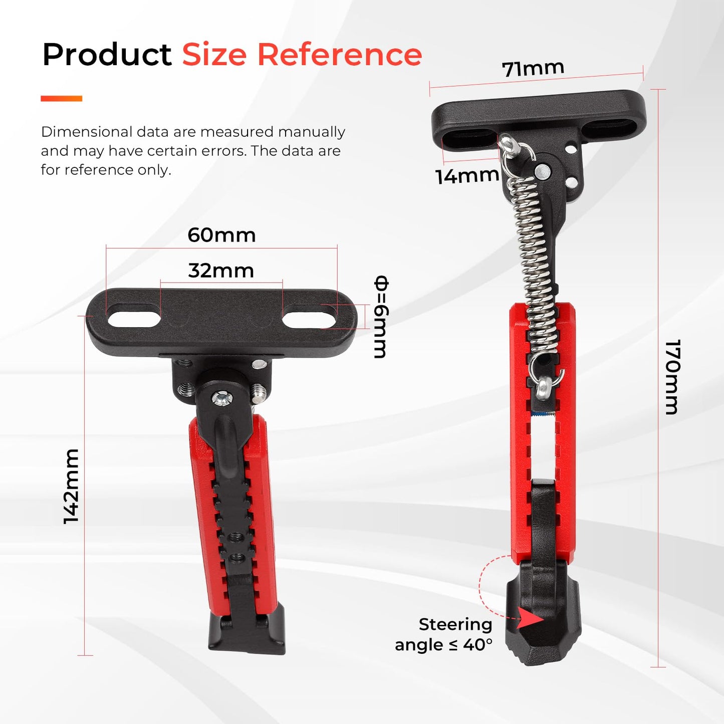 LUCK4U Scooter Kickstand Parking Stand Feet Support Replacement Part Compatible for Max G30/Max G30LP Electric Scooter Black-red