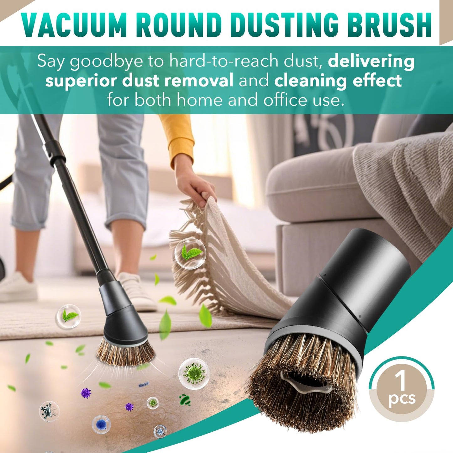 Gfdoso Vacuum Cleaner Dust Brush for Miele C and S Series, 35mm Dusting Brush SSP-10, 07132710, 360° Swivel Neck Replacement Dusting Brush for Vacuuming Sofas, Keyboard, Tables Any Furniture