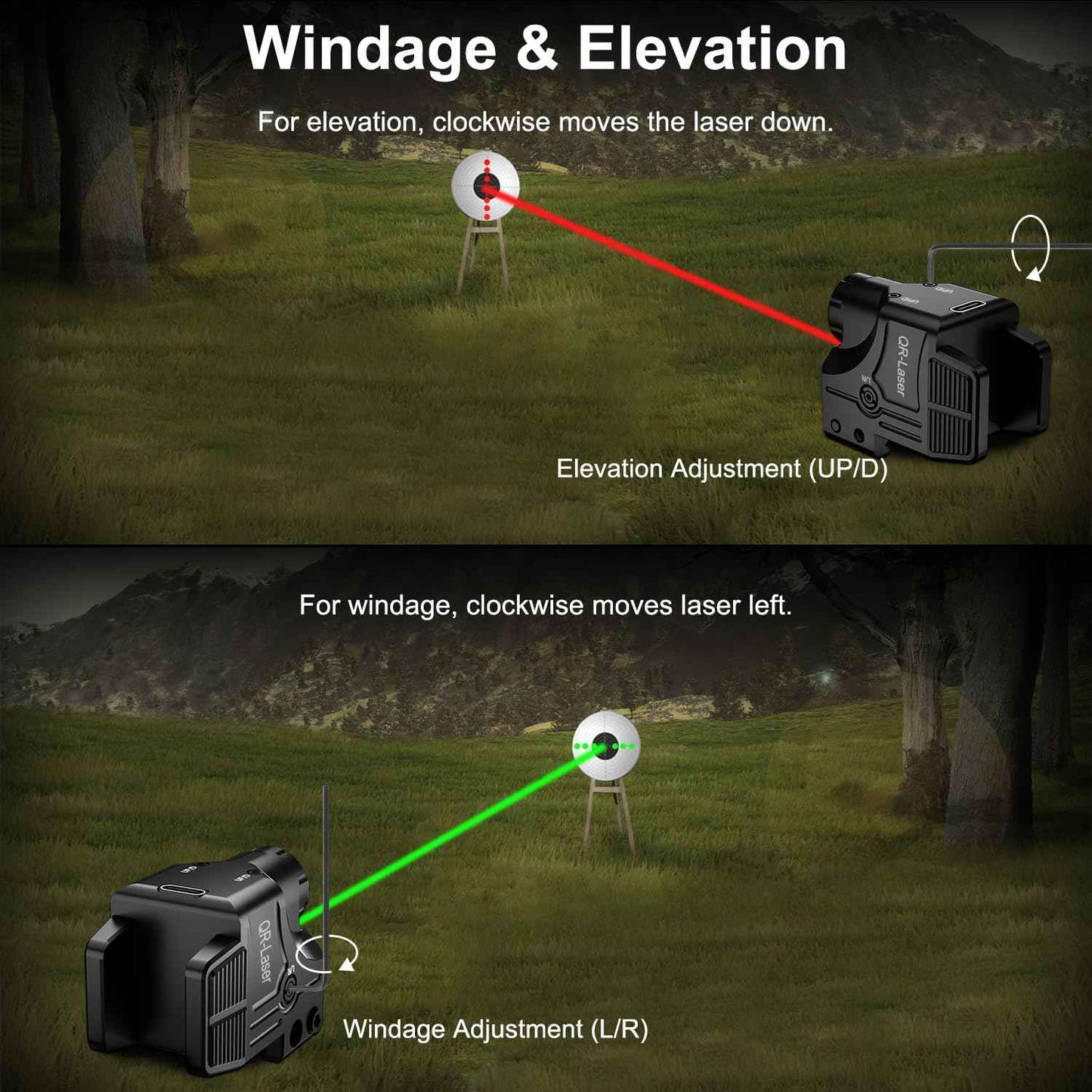 800 Lumens Tactical Flashlight Laser Sight Combo - USB Rechargeable LED Light for Handguns