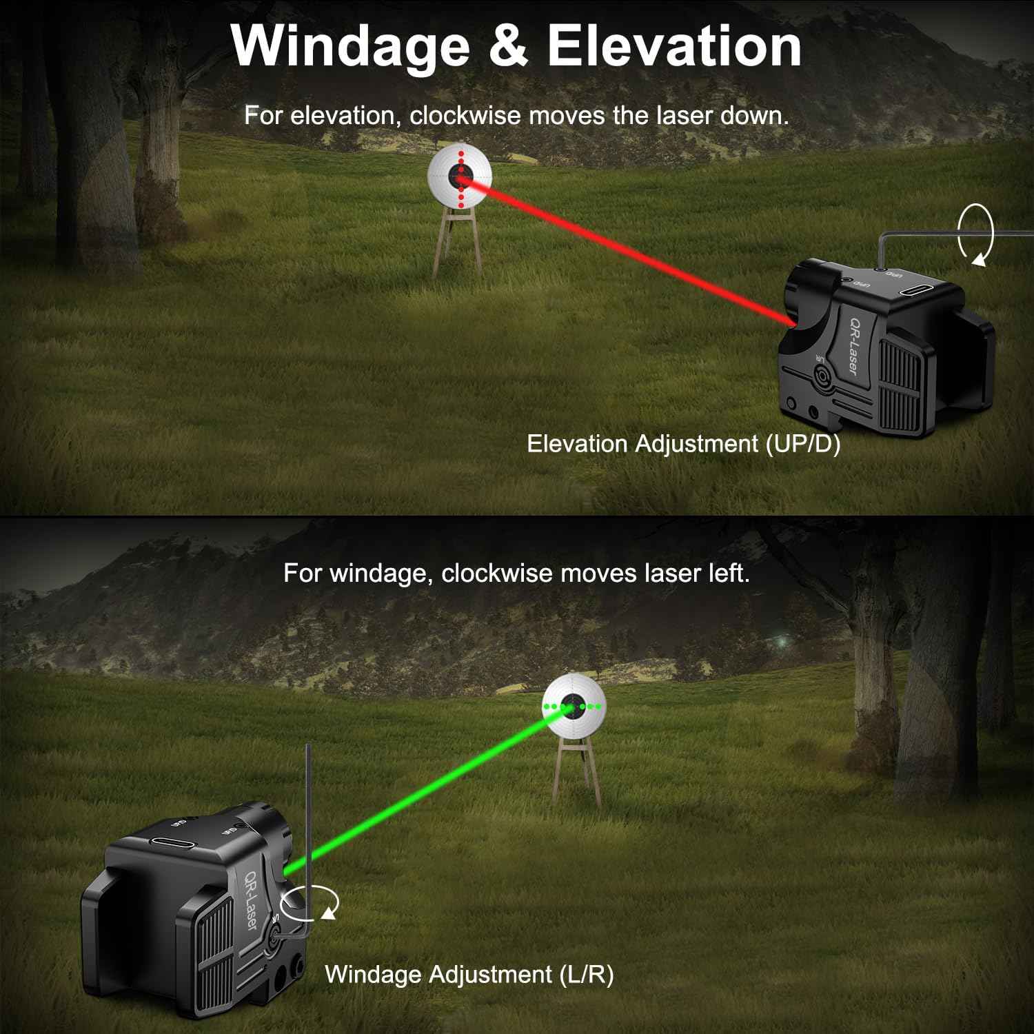 800 Lumens Tactical Flashlight Laser Sight Combo - USB Rechargeable LED Light for Handguns