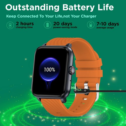 BENIO Fitness Tracker - 1.85" Smartwatch with 24/7 Heart Rate, Spo2 & Sleep Tracking | IP67 Waterproof, 100 Sports Modes