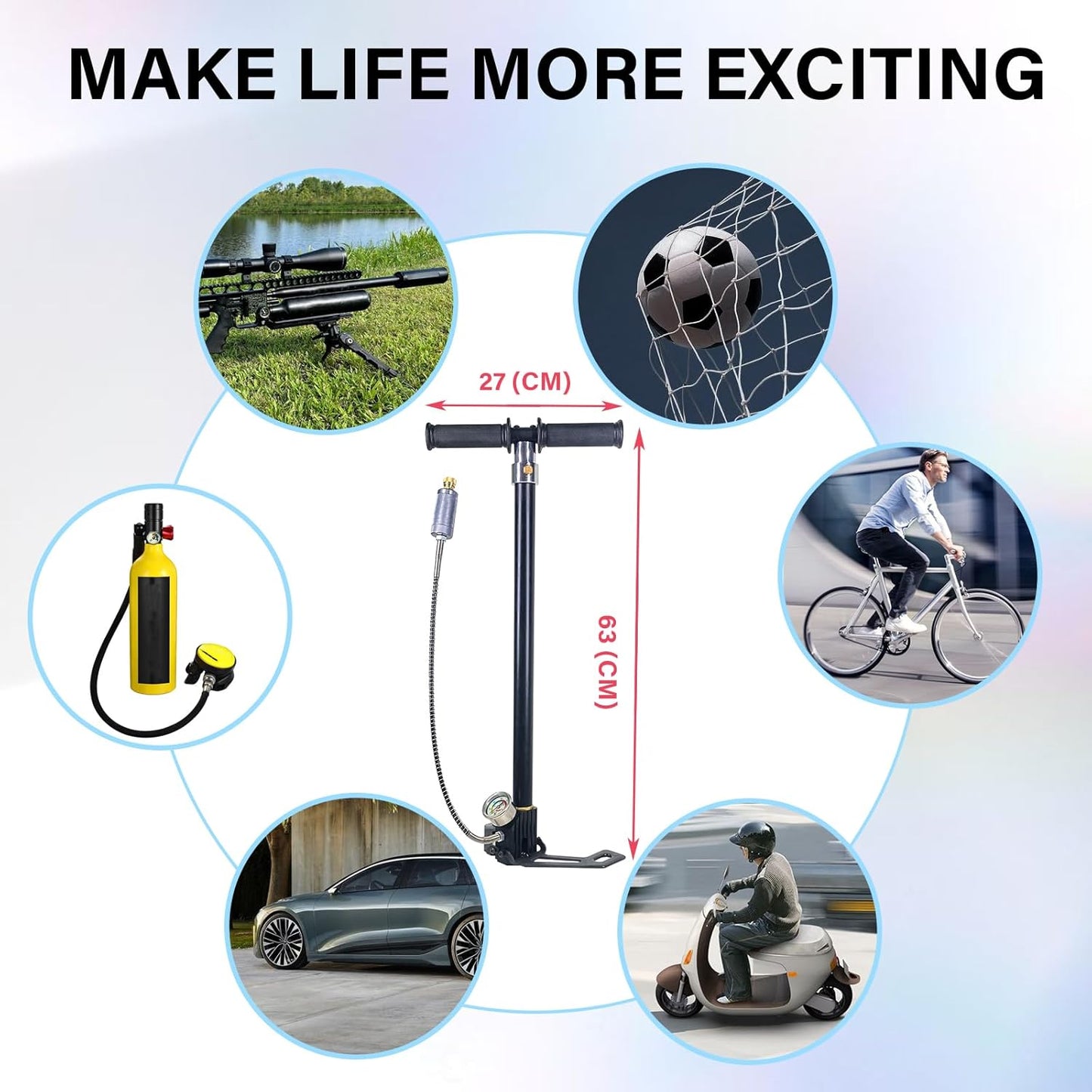 PCP Air Pump - High Pressure 4500 PSI Hand Pump for Airguns | 4 Stage 30 MPA Filling System