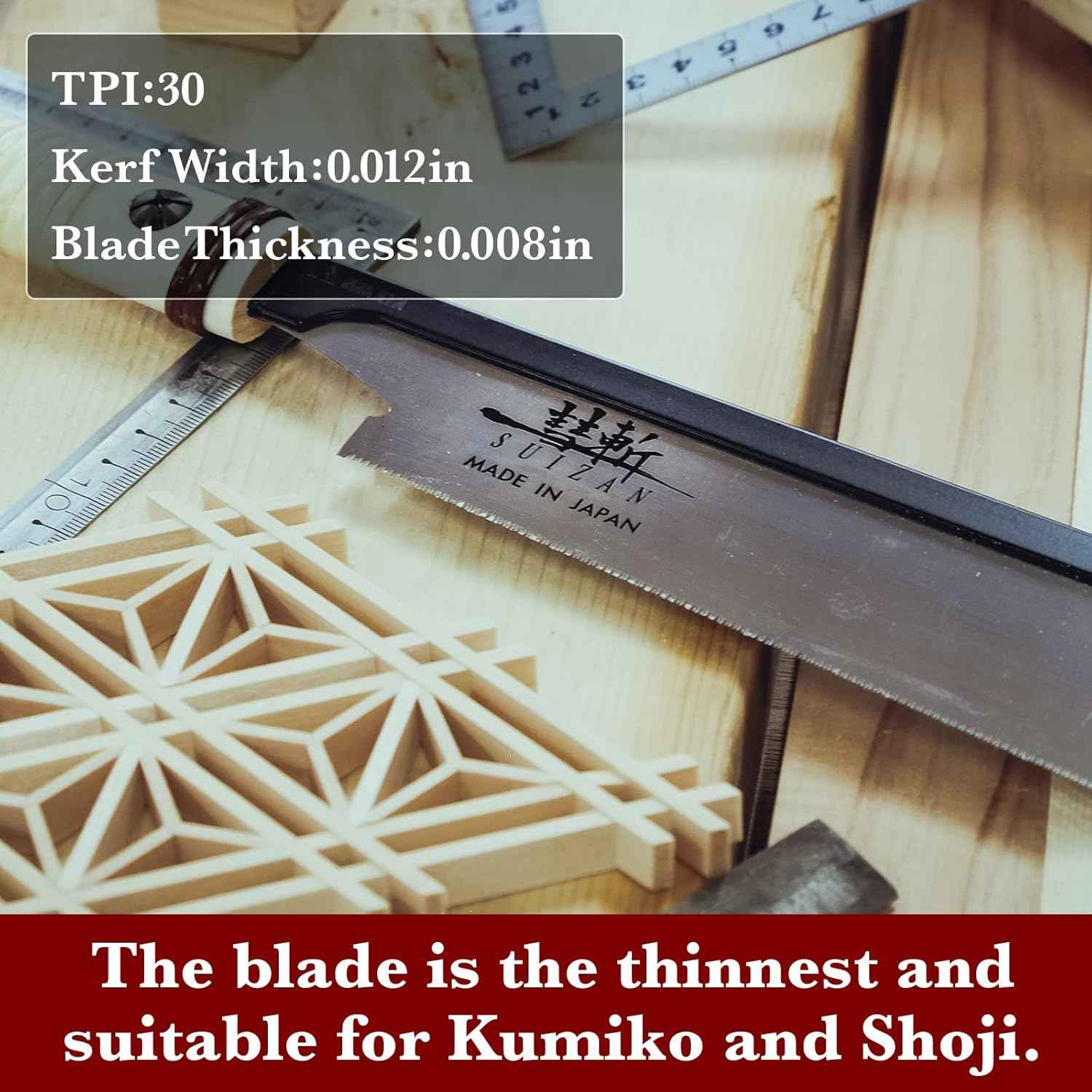 Professional Japanese Dozuki Dovetail Saw 8" - Ultra Thin 0.008" Blade for Precision Woodworking