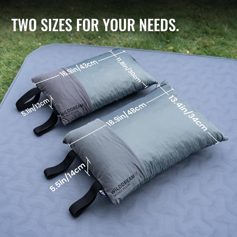 ONETIGRIS Wilddream Camping Pillow, Shredded Small Memory Foam Pillow, Compact, Easy Clean, Comfortable for Backpacking, Travel, and Car Trips, 4 Season Use