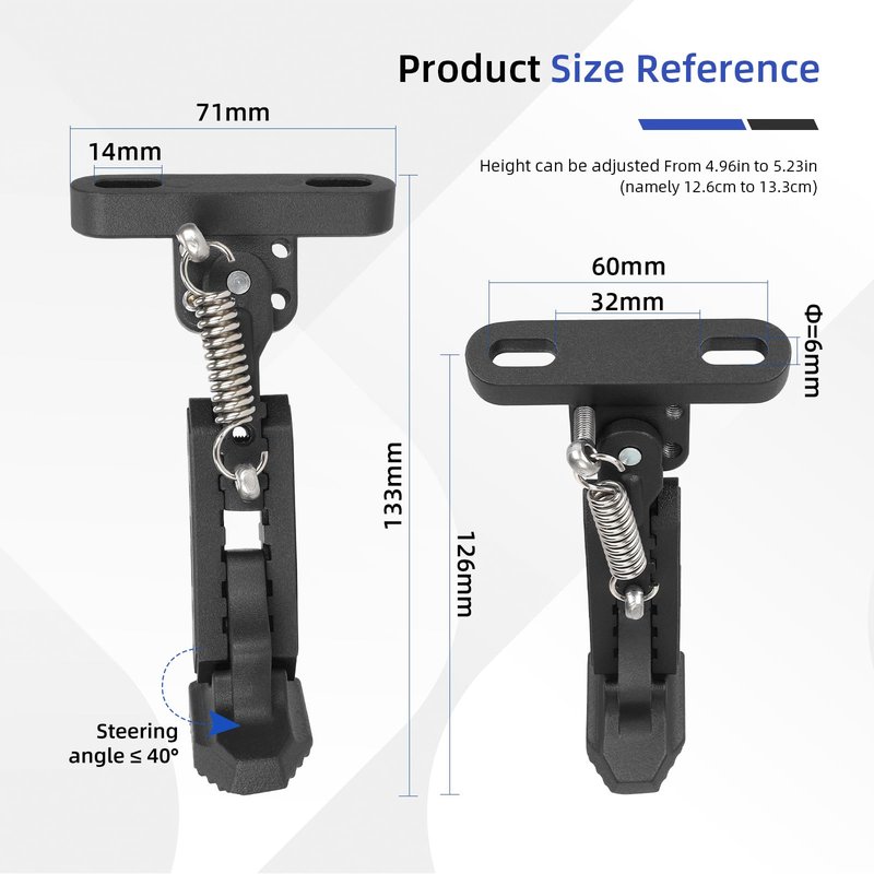 ulip Electric Scooters Kickstand Adjustable Parking Stand Feet Support Replacement Accessories for Xiaomi 4 Segway Ninebot F Series Xiaomi M365 1S Pro Pro2 MI3 Scooter Black