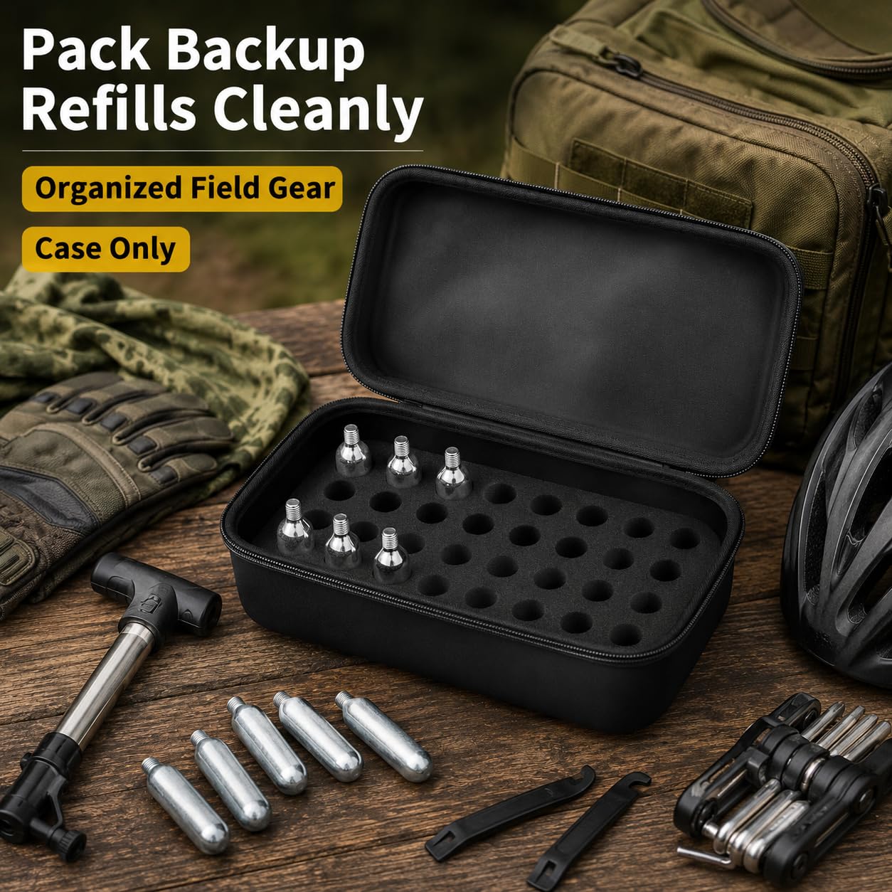 ALKOO CO2 N2O Cartridge Organizer Case for 8g/12g Refills, Hard Case Only