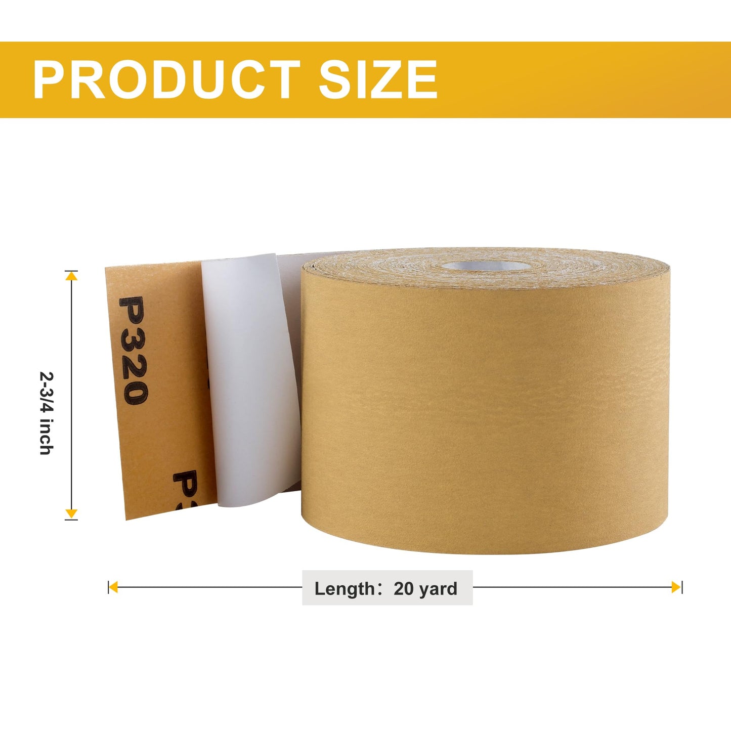 PSA Longboard Sandpaper 320 Grit 2-3/4in x 20 Yards Self Adhesive Stickyback Sandpaper Roll Sand Paper Rolls Aluminum Oxide Longboard Sanding Sheet