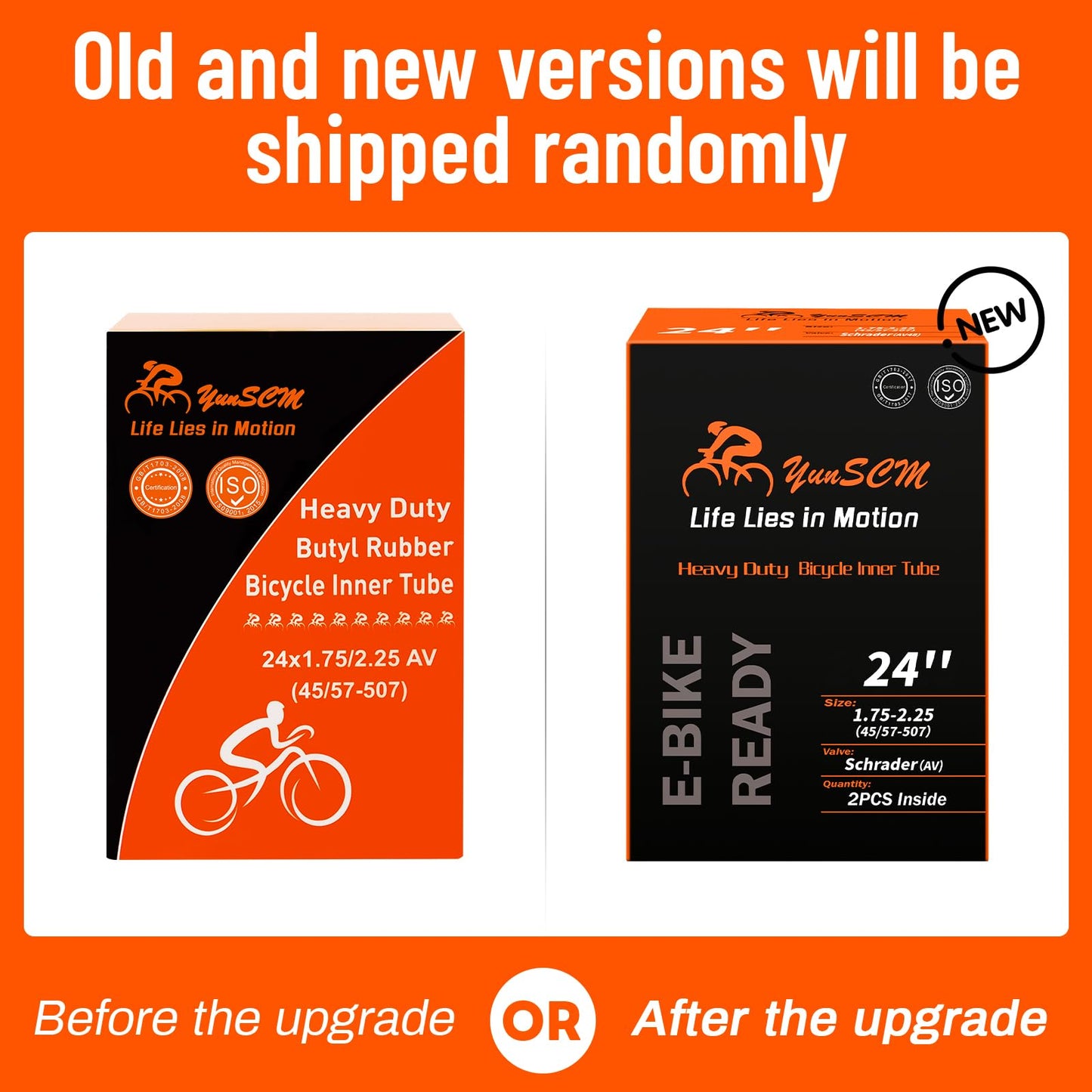2-PCS 24" Heavy Duty Bike Tubes 24x1.75/2.25 AV32MM Schrader Valve 45/57-507 Inner Tubes Compatible with 24 x 1.75 24x1.95 24x2.10 24x2.125 24x2.25 Cruisers, City, Mountain Bicycle Bike Tire Tubes