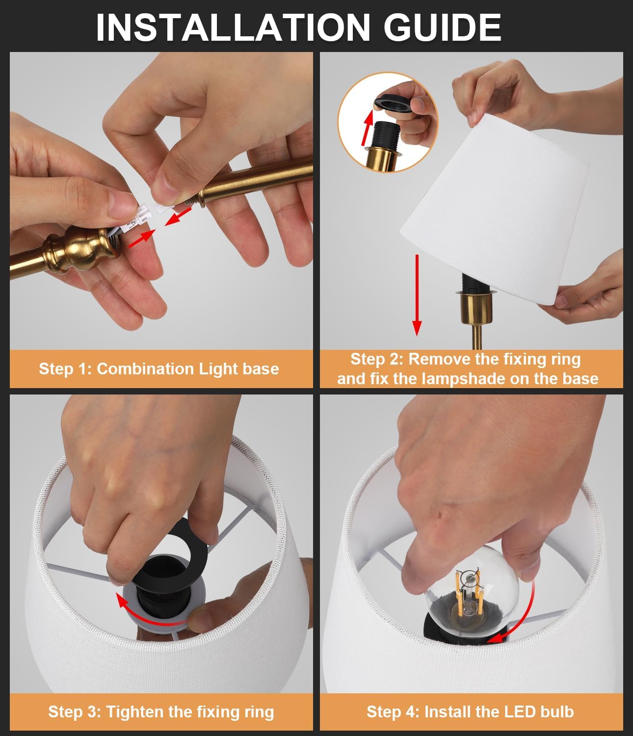 Rechargeable Cordless Touch Table Lamp - 5000mAh Battery, 3-Level Dimmable, Portable Brass Night Light for Home & Patio