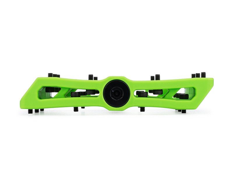25NINE Bushido BMX Platform Pedals - Durable Thermoplastic Bike Pedals for BMX and MTB - Green