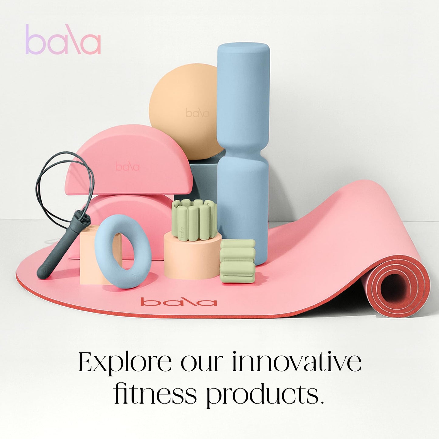 Bala Bangles Wrist & Ankle Weights for Women & Men - 1 lb Adjustable Weighted Bands - Soft Silicone Arm & Leg Weights for Pilates, Yoga, Walking, Barre, Home Workout & Strength Training Exercise