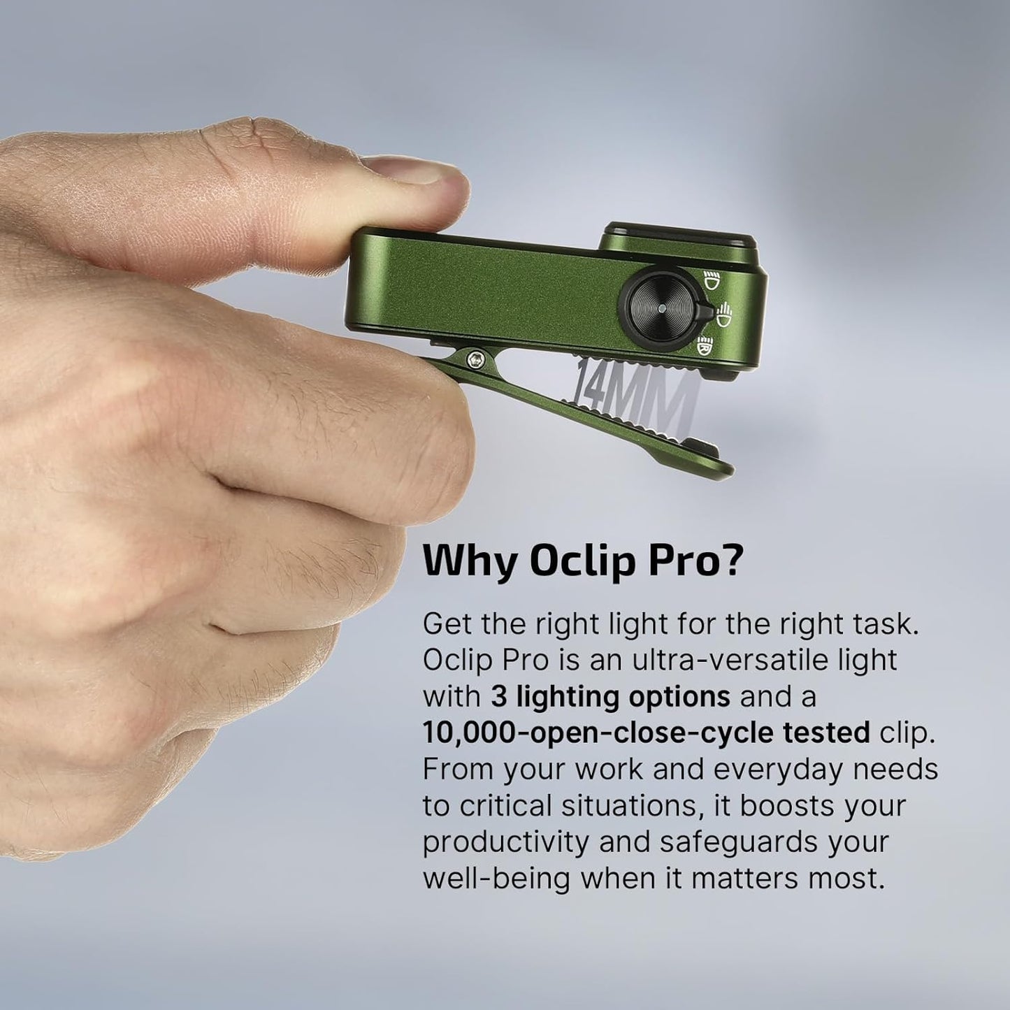 OLIGHT Oclip Pro Rechargeable EDC Flashlight - 500 Lumens, Magnetic Clip-On Light for Outdoor & Indoor Use