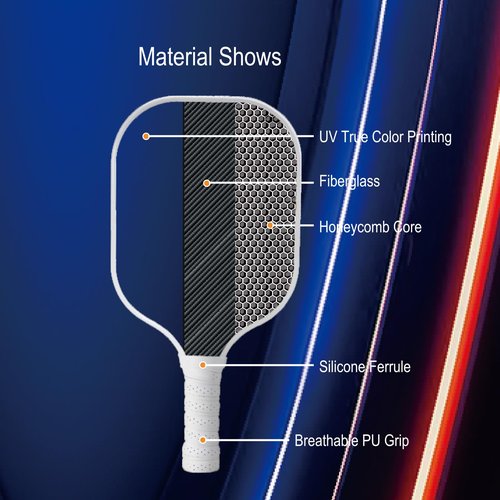 2024 Pickleball Paddles Set of 2,Fiberglass Board Honeycomb Sandwich,with 4 Pickle Balls,2 Cooling Towels,2 Sweatband, Pickleball Paddles Bag