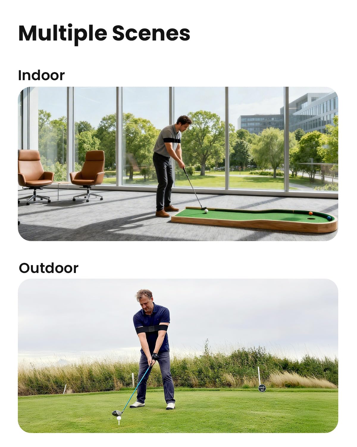 LUMYSPACE Golf Grip Trainer & Swing Correcting Arm Band, Golf Training Aid Combo- Enhance Grip Strength, Swing Technique and Correct Hand Position