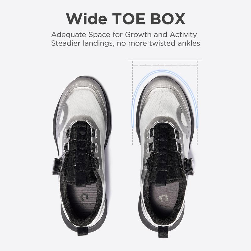 HAPPY NOCNOC All‑MAX Kids Shoes, Boys Girls 3‑Layer Durable Breathable Mesh Running Sneakers, High‑Rebound Cushion Athletic Casual Shoes for Sports & School