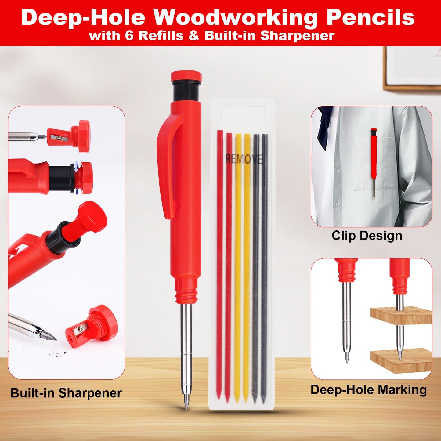 VNW 7inch Rafter Square with Carpenter Pencil, 1/8" Precision Heavy Duty Aluminum Woodworking Rule,Triangle Ruler Measuring Layout Tool (Black, Rafter Square)